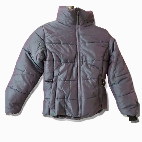 All in motion gray packable hood chunky puffer jacket winter coat nylon 7/8 - Picture 1 of 13